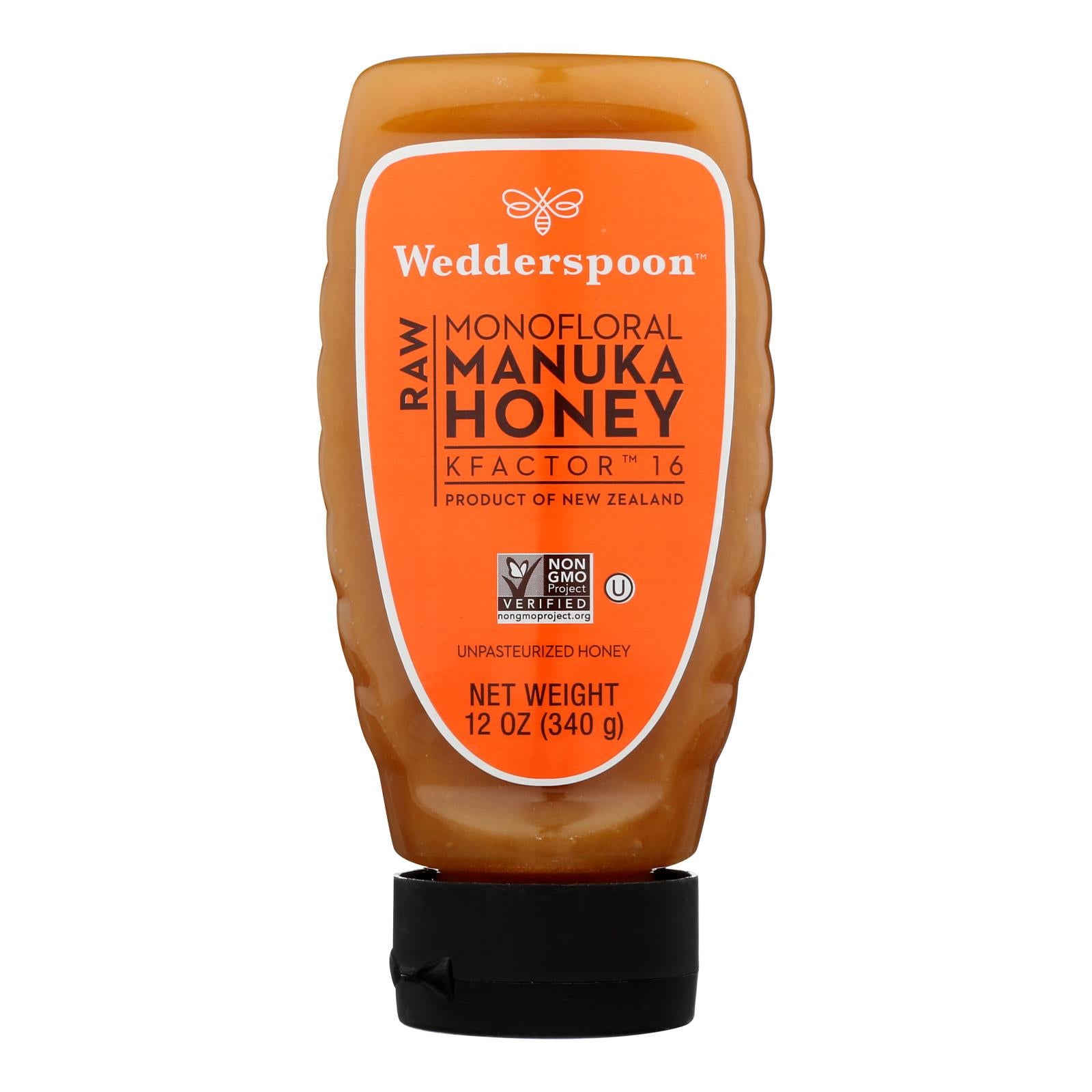 Wedderspoon - Manuka Honey Raw Squeeze Bottle - Case Of 6 - 12 Oz - GreatEagleInc