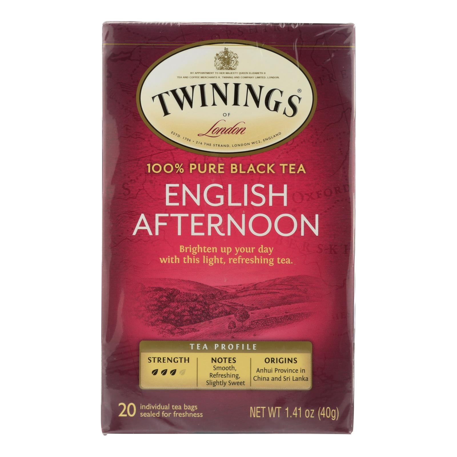 Twinings Tea Black Tea - English Afternoon - Case Of 6 - 20 Bags - GreatEagleInc