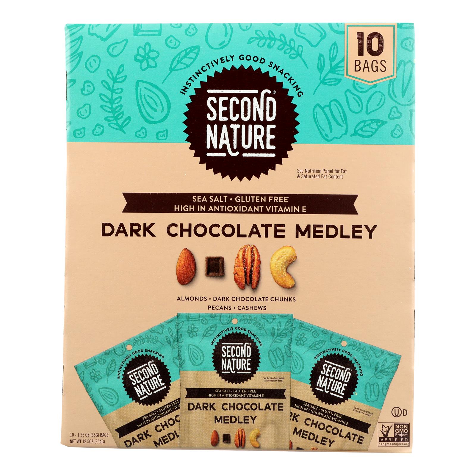 Second Nature - Nut Medley Dark Chocolate - Case Of 4-10/1.25 - GreatEagleInc