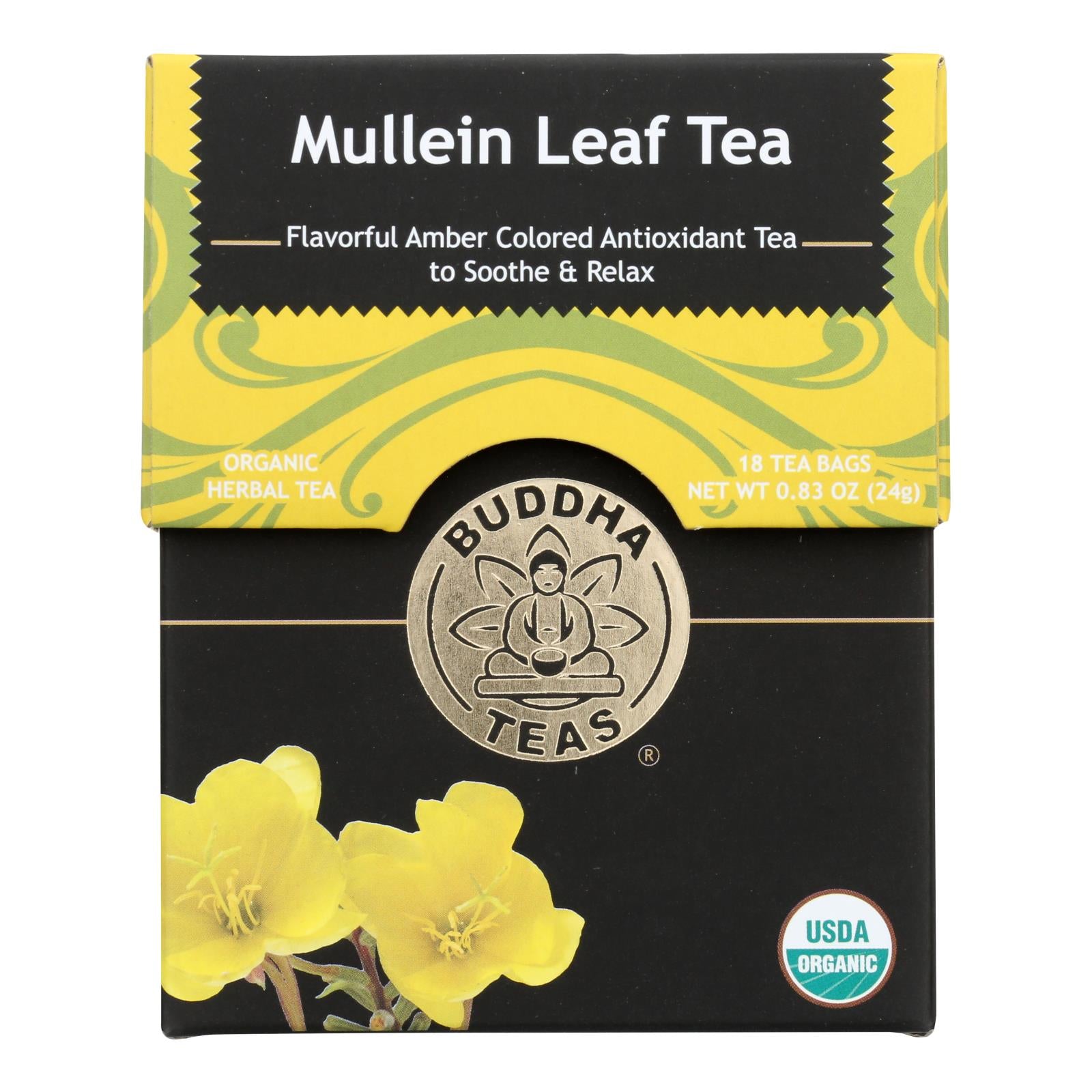 Buddha Teas - Tea Organic Mullein Leaf - Case Of 6 - 18 Bag - GreatEagleInc