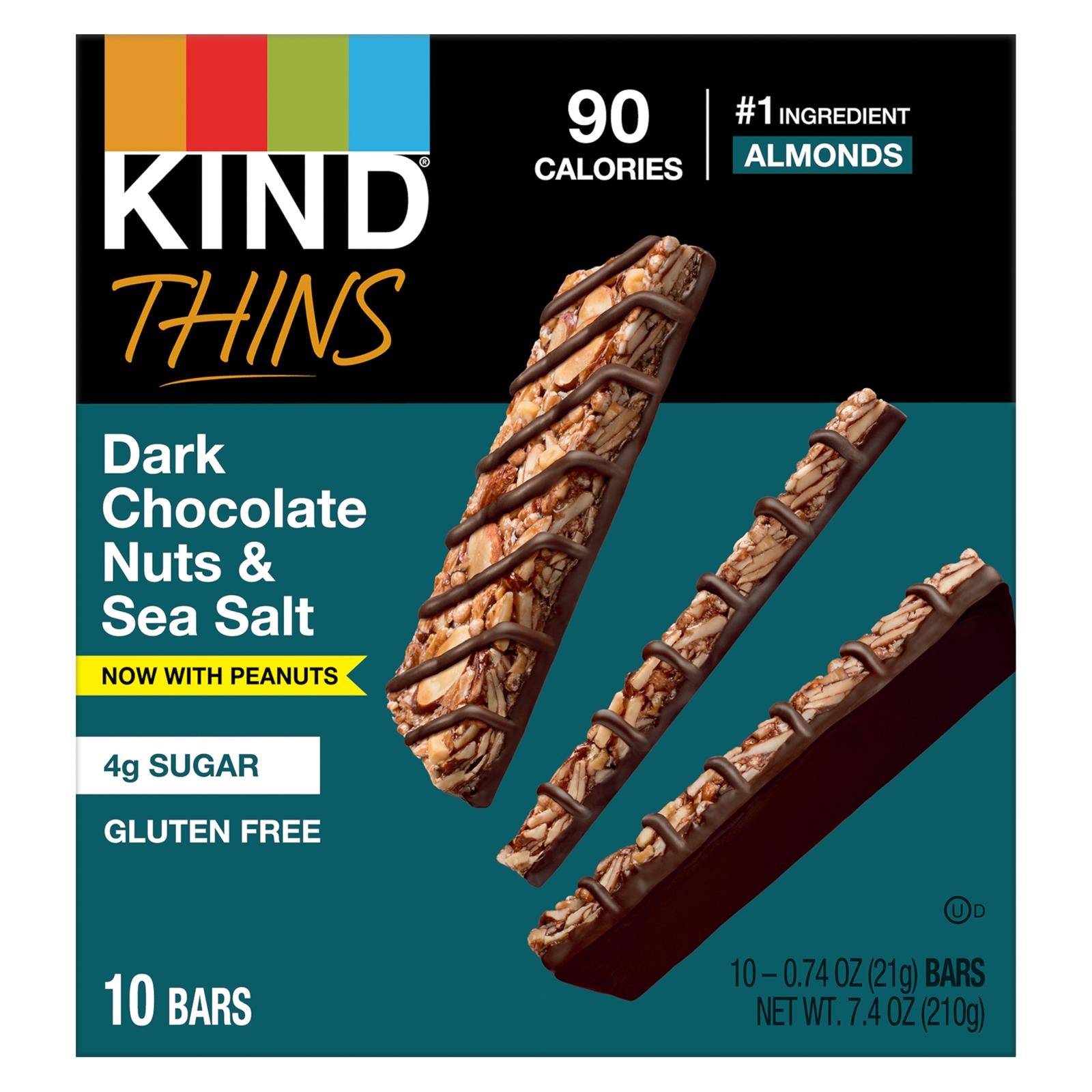 Kind - Thins Dark Chocolate Nuts & Sea Salt Peanut - Case Of 6-7.40 Oz - GreatEagleInc