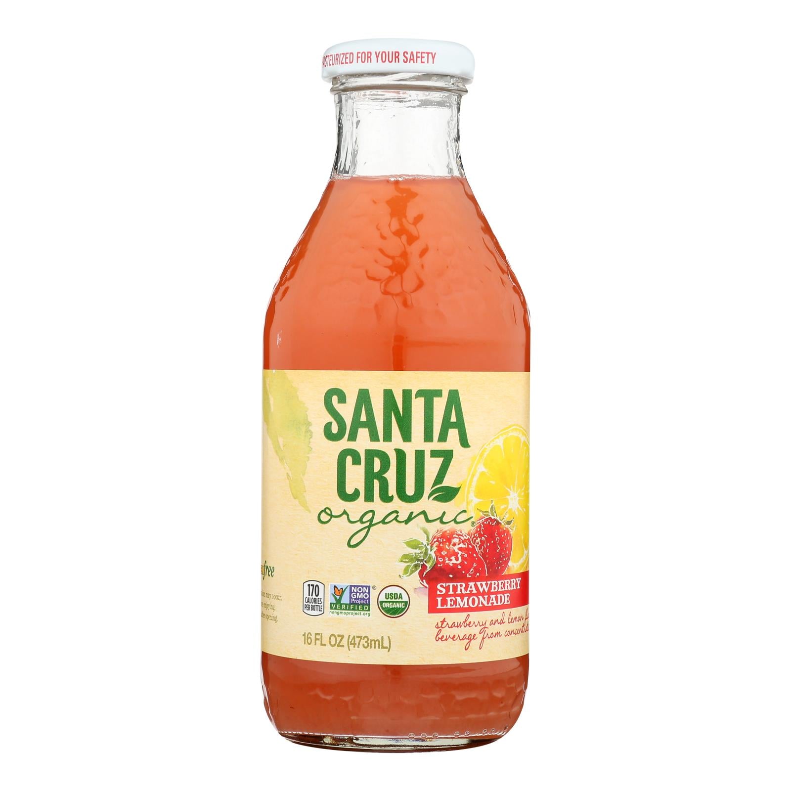 Santa Cruz Organic - Lemonade Strawberry - Case Of 8-16 Oz - GreatEagleInc