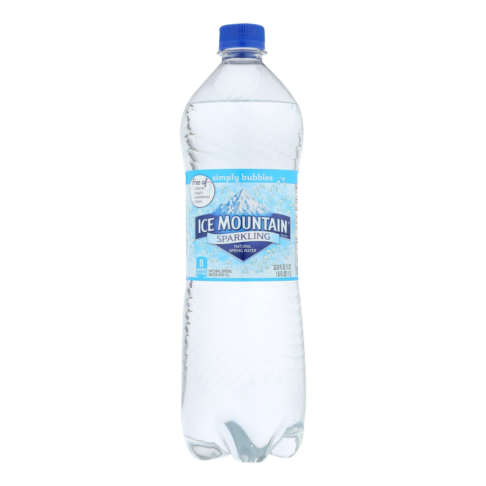 Ice Mountain - Sparkling Water - Simply Bubbles - Case Of 12 - 33.8 Fl Oz. - GreatEagleInc