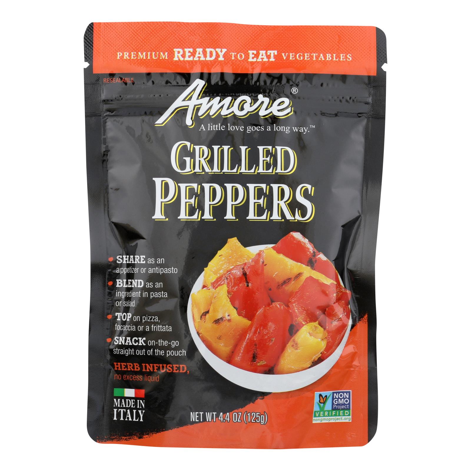 Amore Grilled Peppers - Case Of 10 - 4.4 Oz - GreatEagleInc