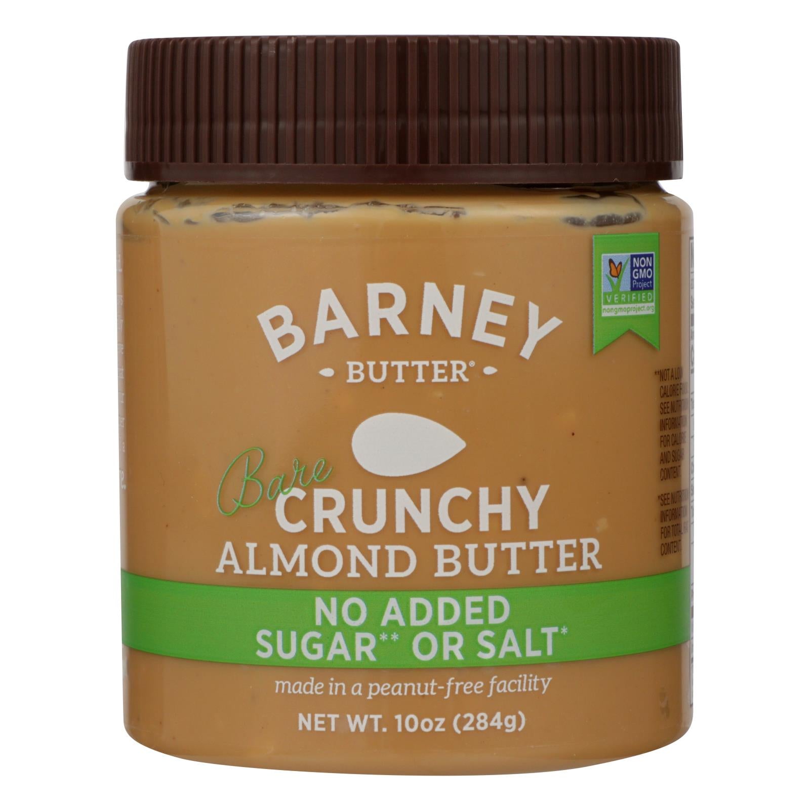 Barney Butter Almond Butter - Bare Crunchy - Case Of 6 - 10 Oz. - GreatEagleInc