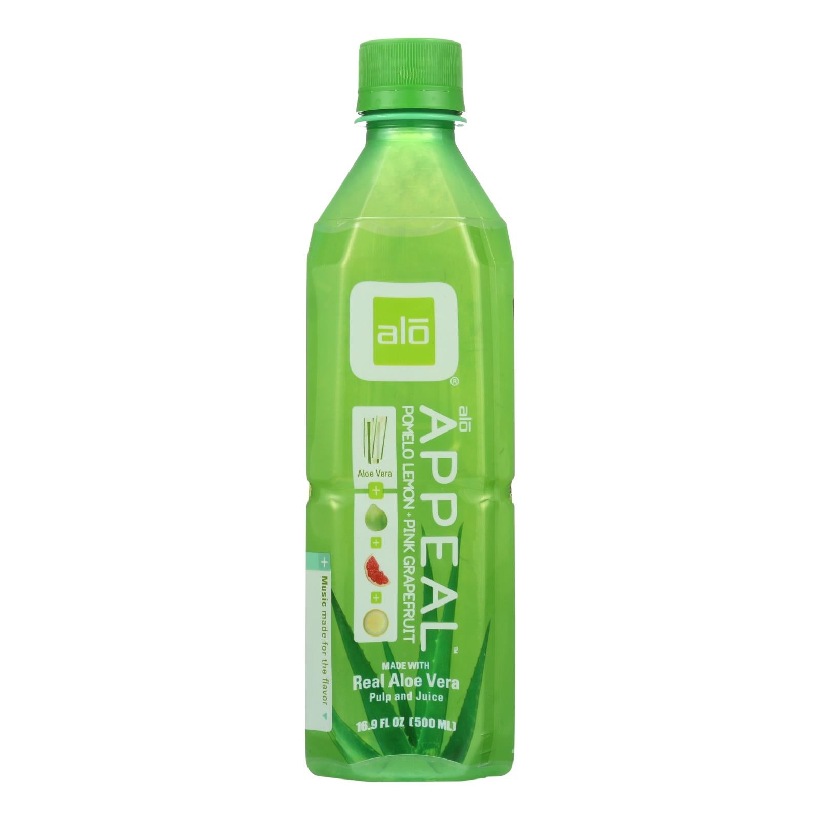 Alo Original Appeal Aloe Vera Juice Drink - Pomelo Lemon And Pink Grapefruit - Case Of 12 - 16.9 Fl Oz. - GreatEagleInc