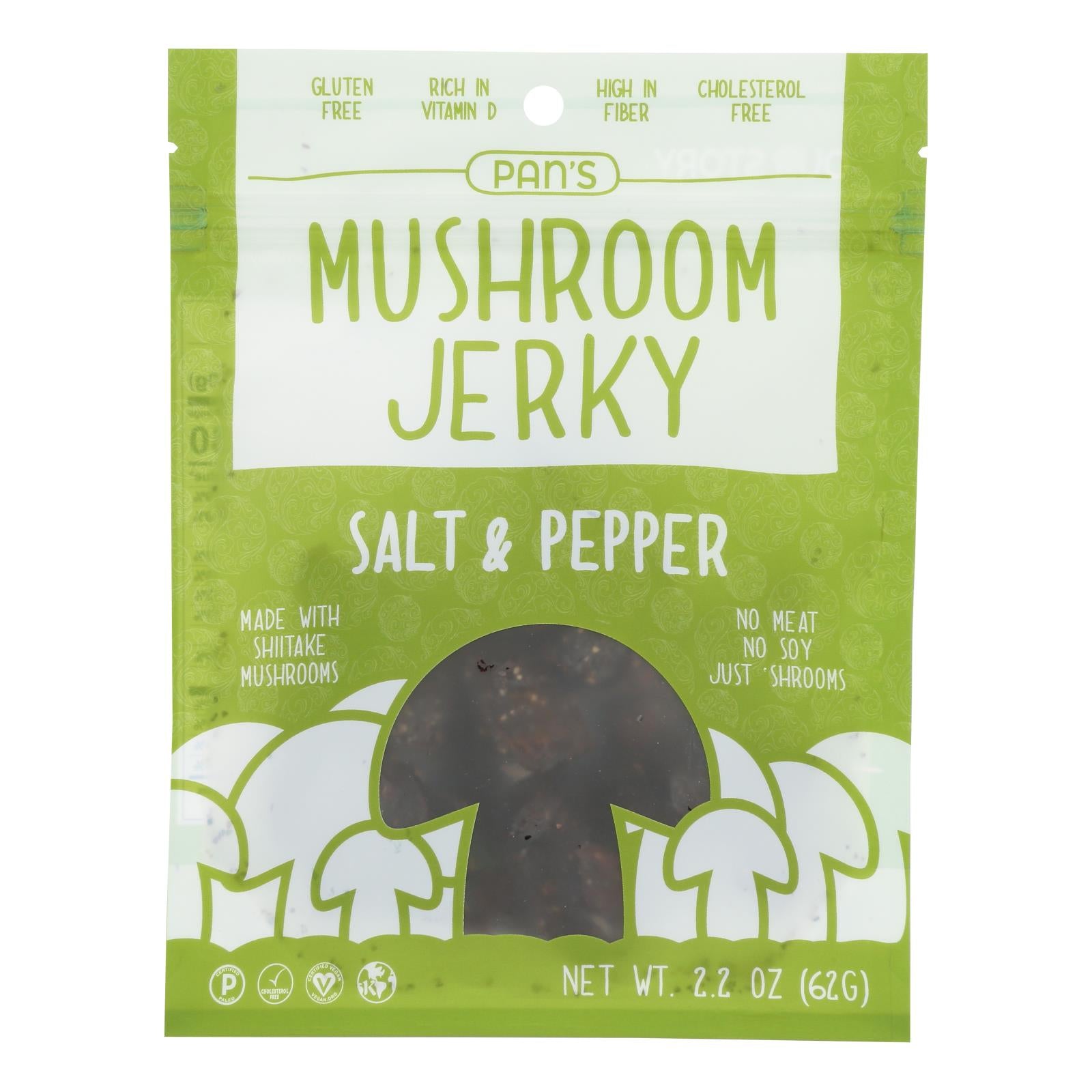 Pan's - Mushroom Jerky Salt Pppr - Case Of 6-2.2 Oz - GreatEagleInc
