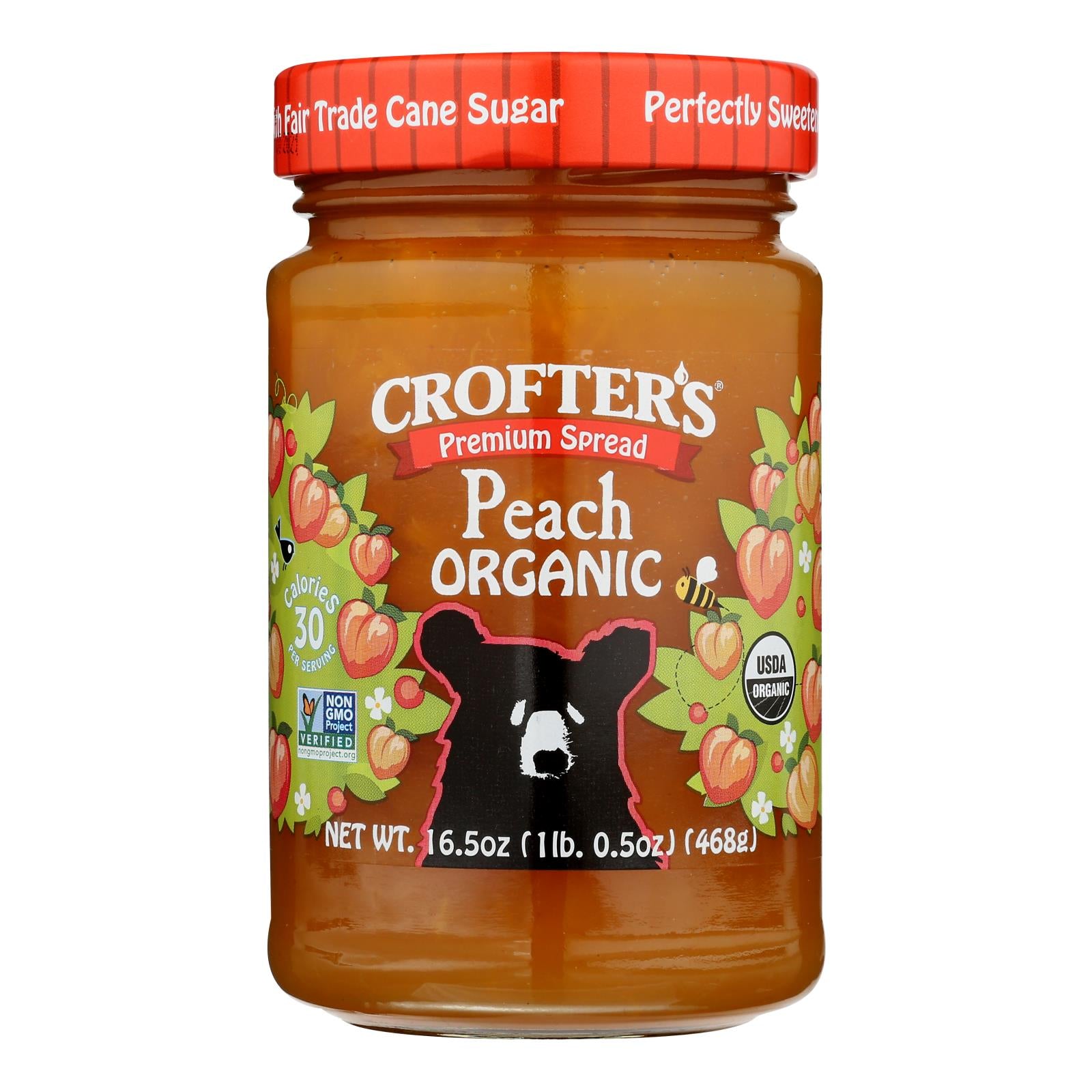 Crofters - Spread Peach Premium - Case Of 6-16.5 Oz - GreatEagleInc