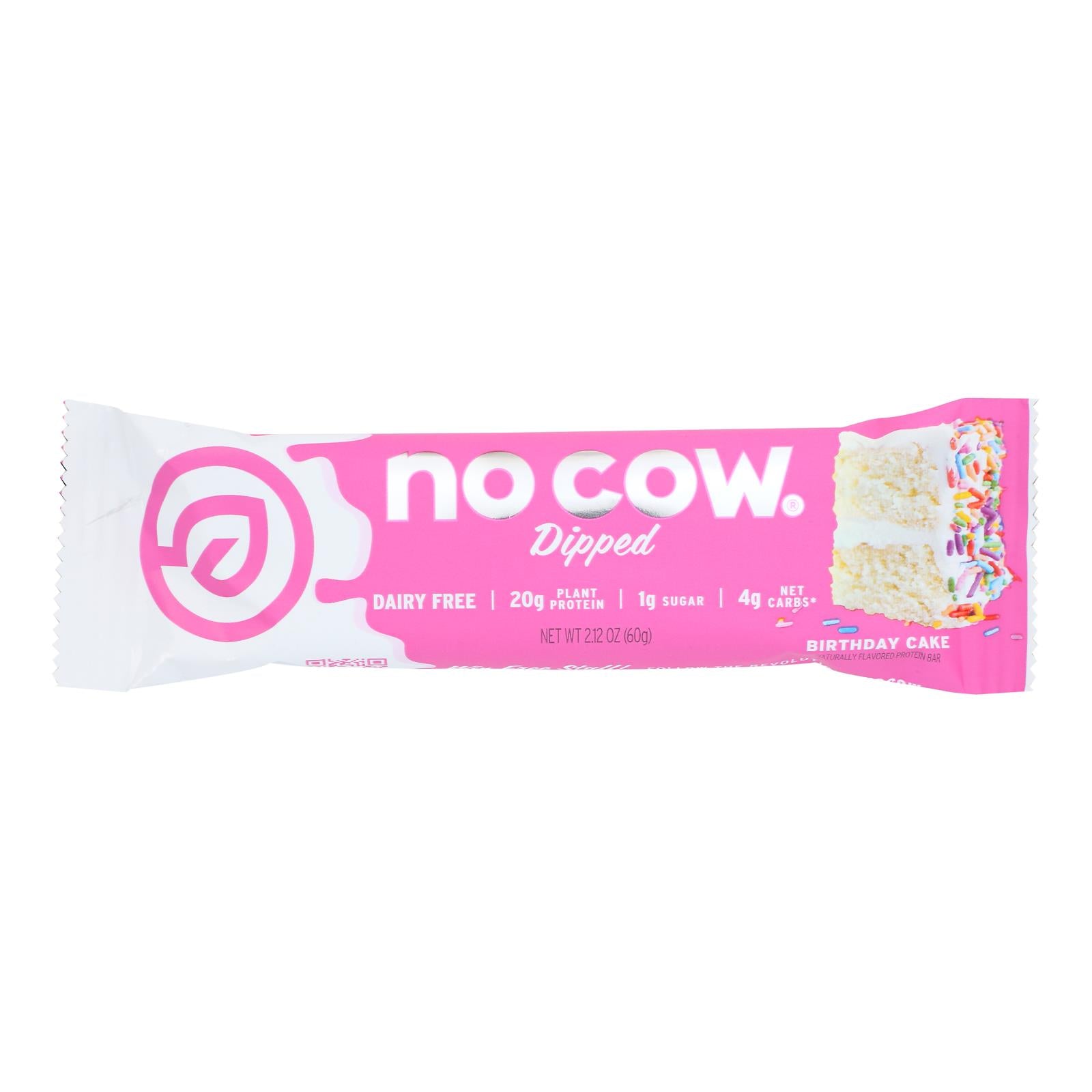 No Cow Bar - Bar Dipped Birthday Cake - Case Of 12-2.12 Oz - GreatEagleInc