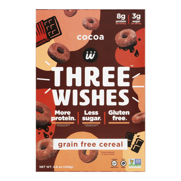 Three Wishes - Cereal Cocoa Chocolate Gluten Free - Case Of 6-8.6 Oz - GreatEagleInc