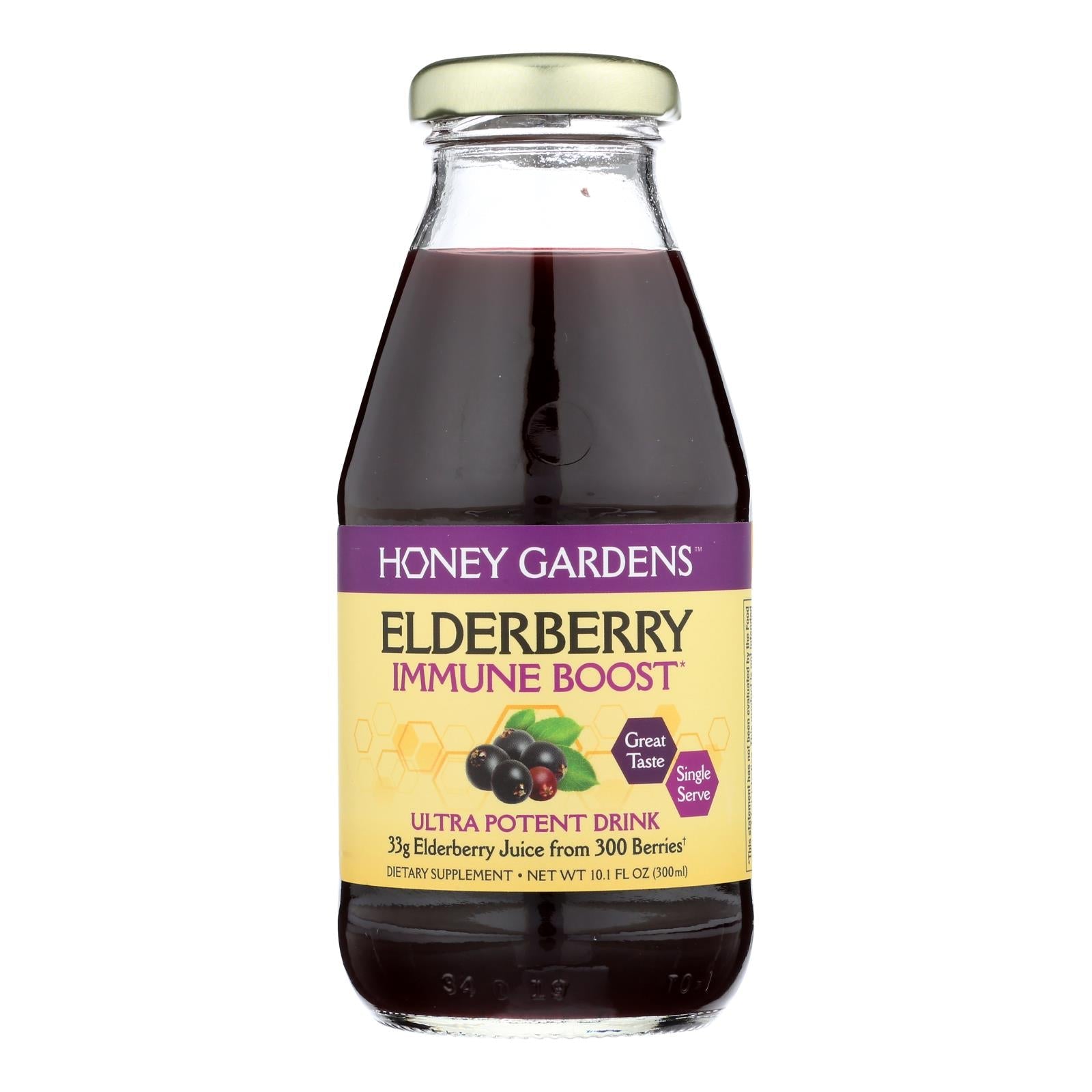 Honey Gardens - Elderbry Immune Boost Dark - Case Of 4-10.1 Oz Honey Gardens