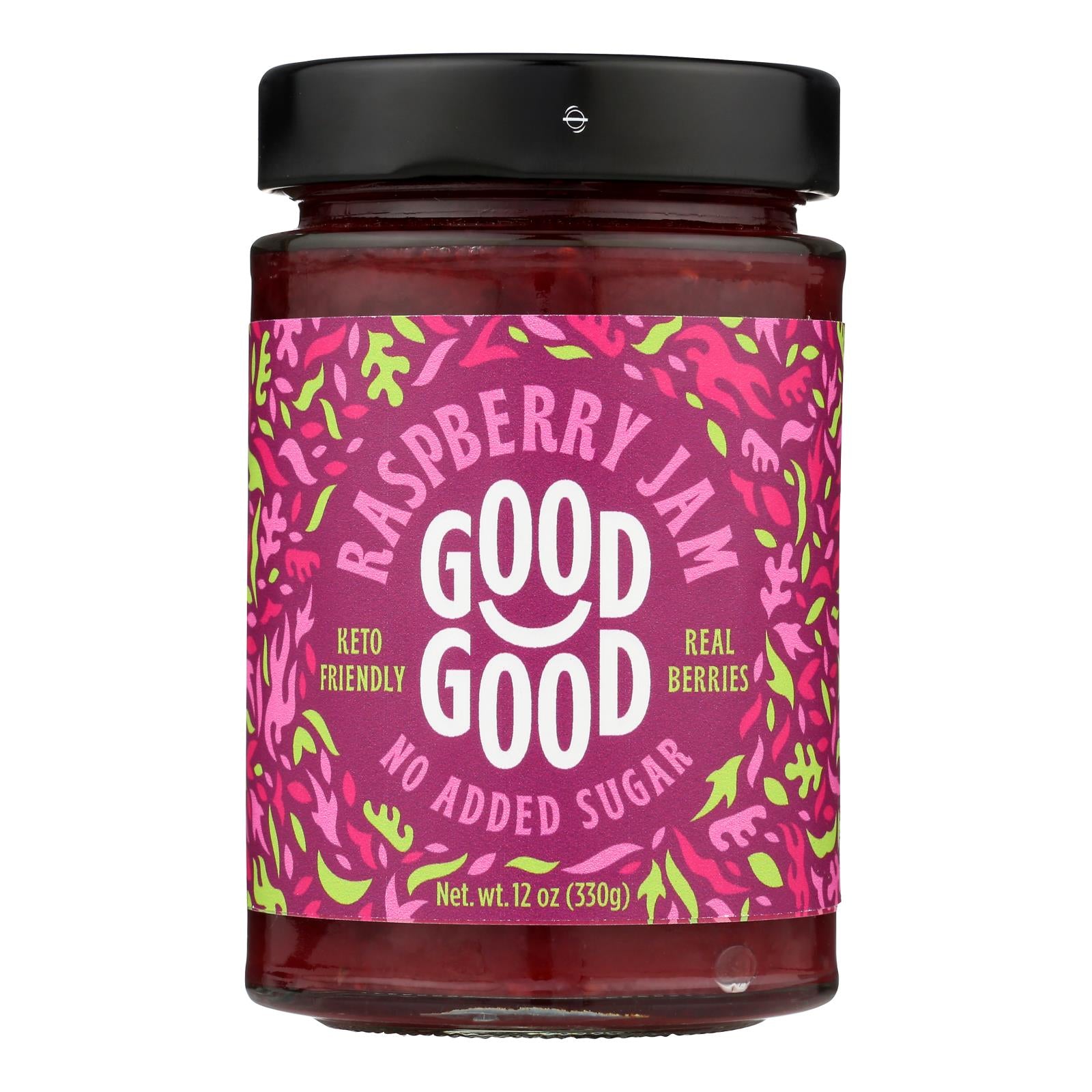 Good Good - Jam Raspberry No Sugar - Case Of 6-12 Oz - GreatEagleInc