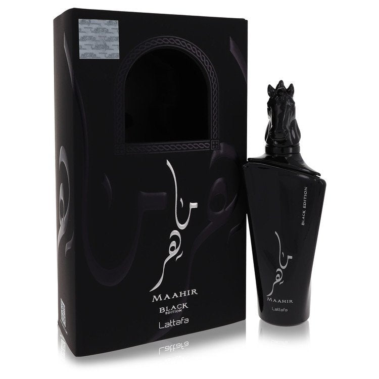 Maahir Black Edition by Lattafa Eau De Parfum Spray 3.4 oz for Women Unisex