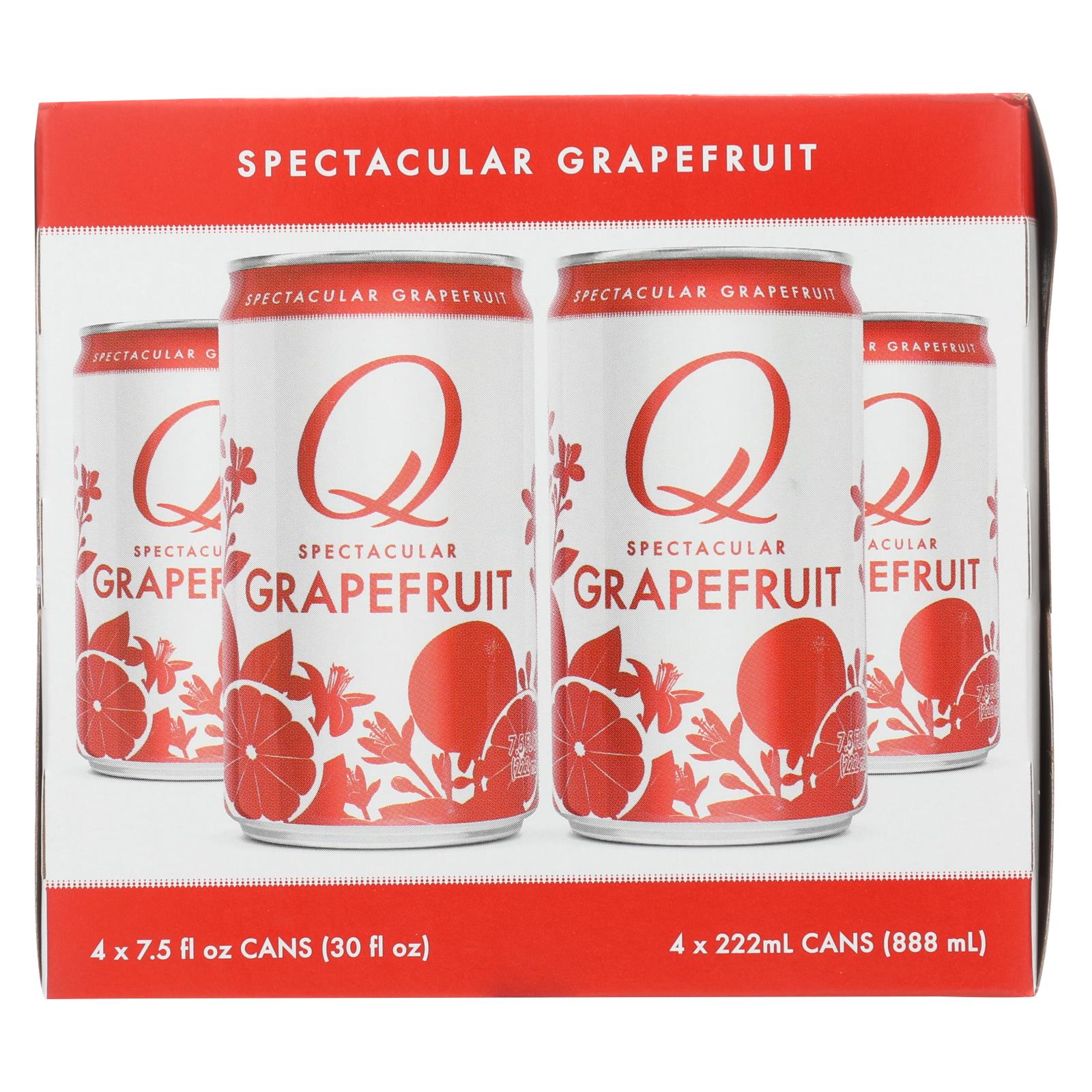 Q Drinks - Sparkling Grapefruit - Case Of 6/4 Packs - 7.5oz Cans - GreatEagleInc