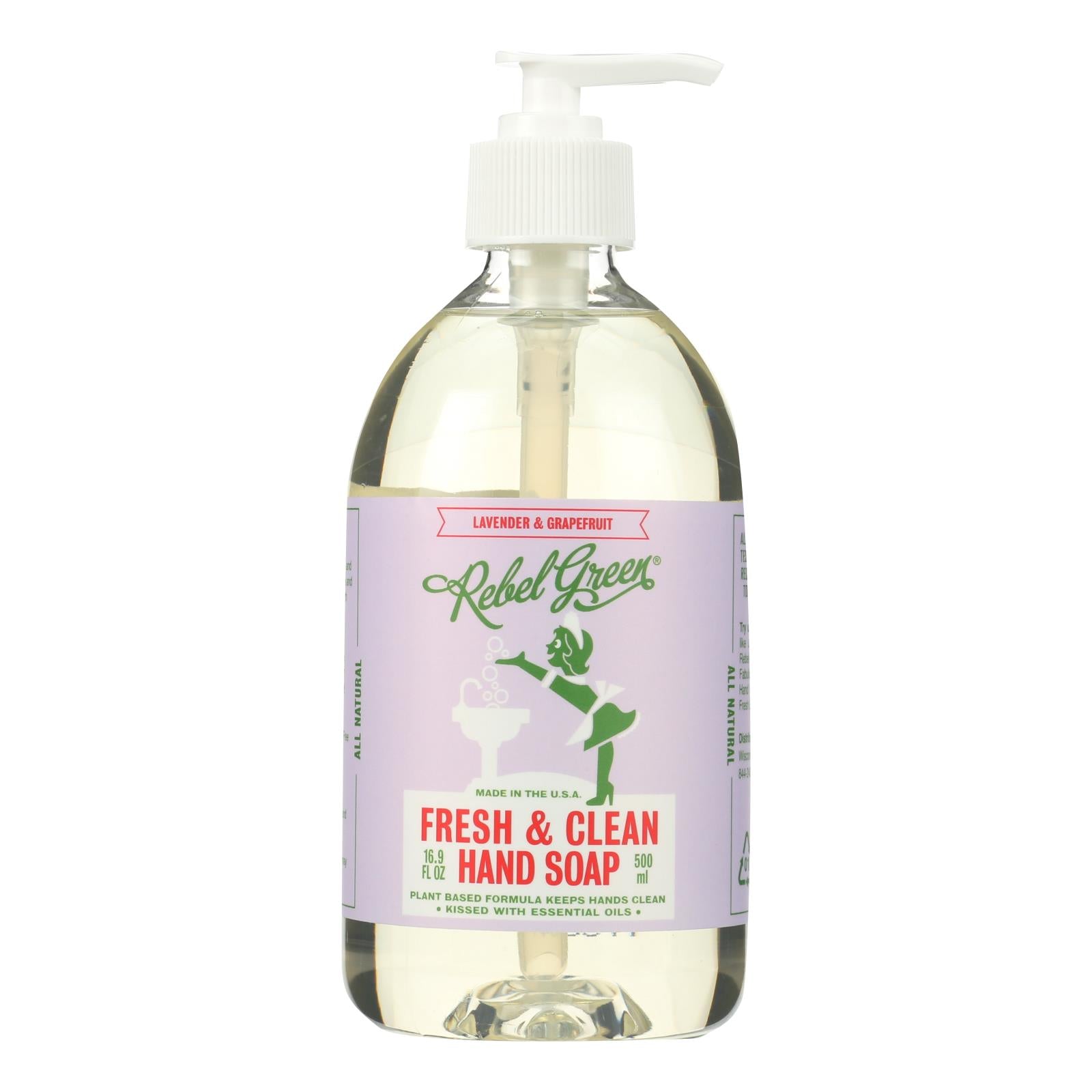 Rebel Green Hand Soap - Lavender - Case Of 4 - 16.9 Fl Oz - GreatEagleInc