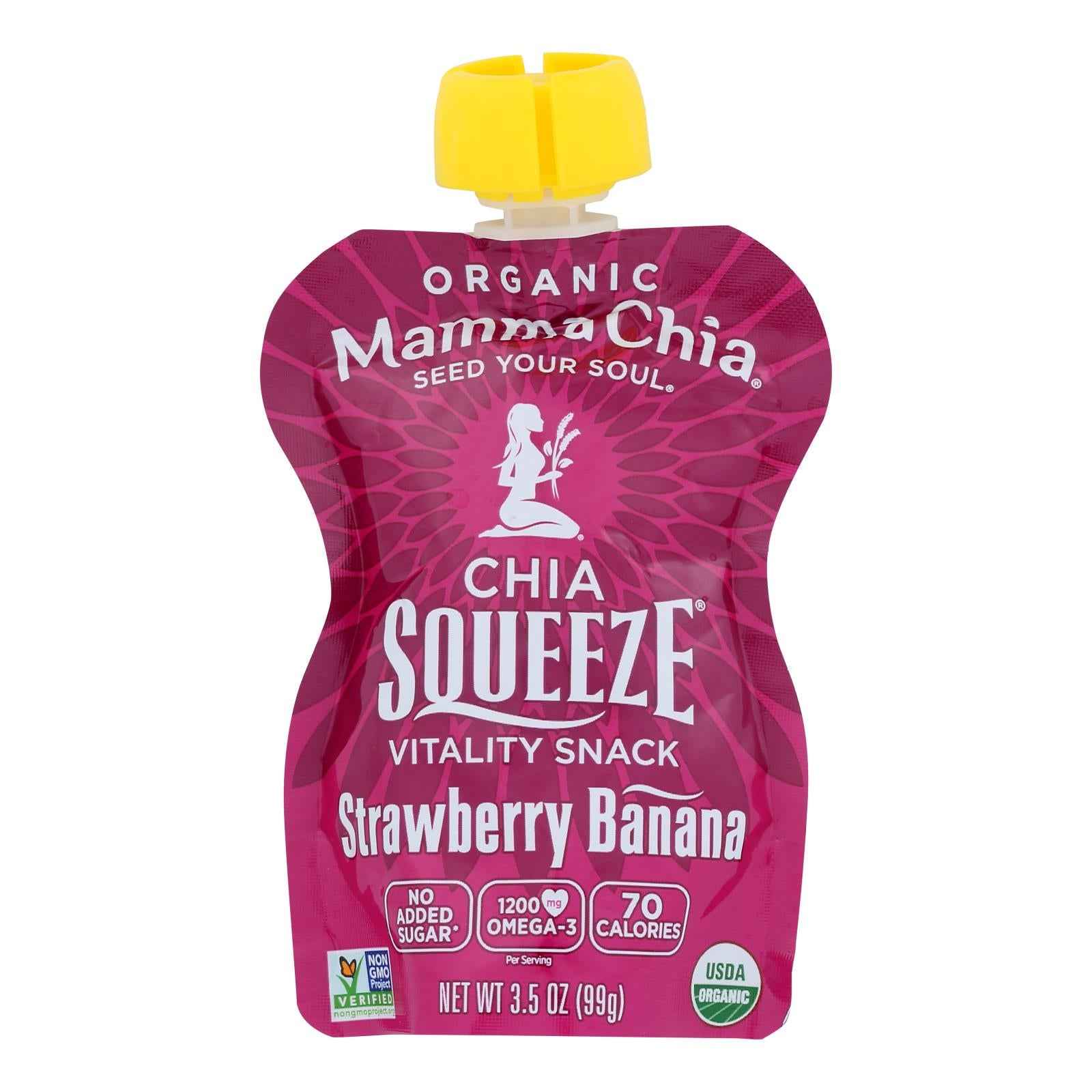 Mamma Chia Squeeze Vitality Snack - Strawberry Banana - Case Of 16 - 3.5 Oz. Default Title