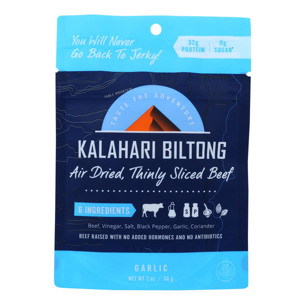Kalahari Biltong Garlic Air-dried Sliced Beef - Case Of 8 - 2 Oz - GreatEagleInc
