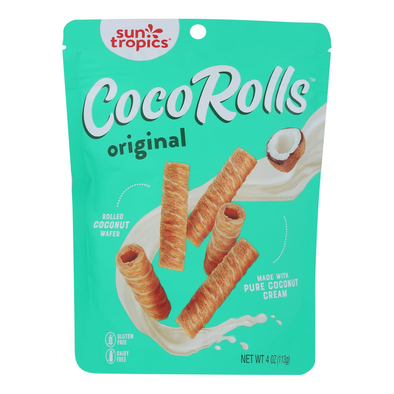 Sun Tropics Coco Rolls Original, Rolled Coconut Wafer  - Case Of 12 - 4 Oz