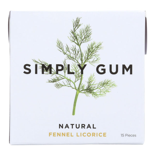 Simply Gum All Natural Gum - Fennel Licorice - Case Of 12 - 15 Count - GreatEagleInc