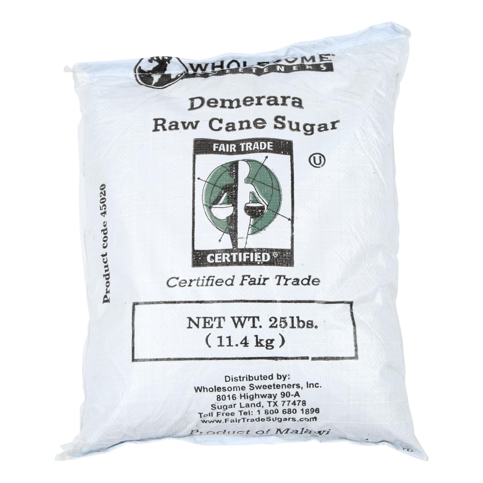 Wholesome Sweeteners Turbinado Sugar Raw Cane Sugar - Single Bulk Item - 25lb - Eco-Friendly Home & Grocery