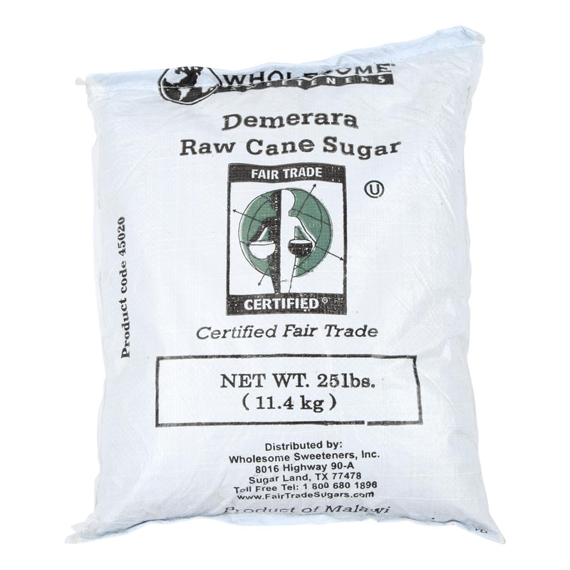 Wholesome Sweeteners Turbinado Sugar Raw Cane Sugar - Single Bulk Item - 25lb