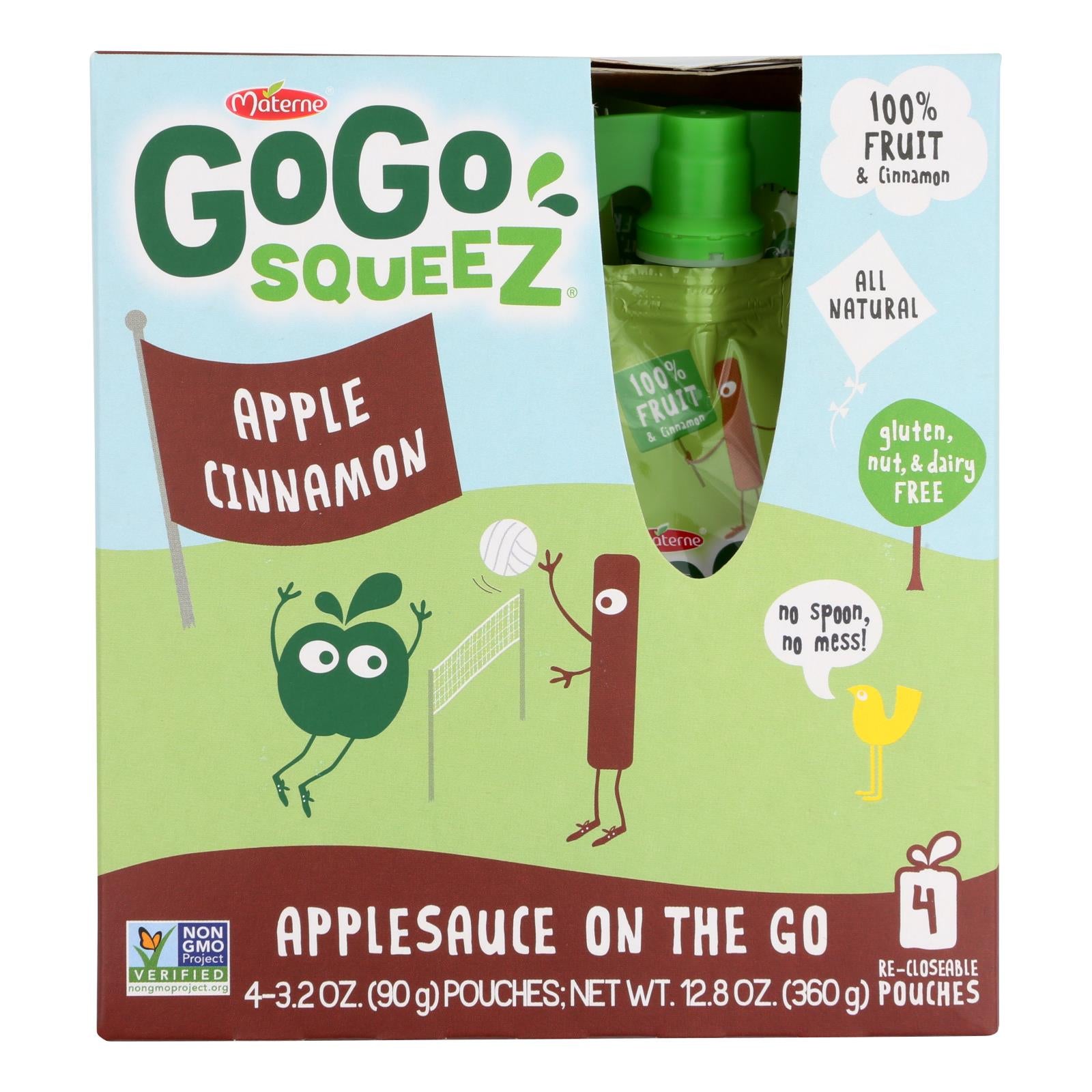 Gogo Squeeze Organic - Apple Cinnamon - Case Of 12 - 3.2 Oz. - GreatEagleInc