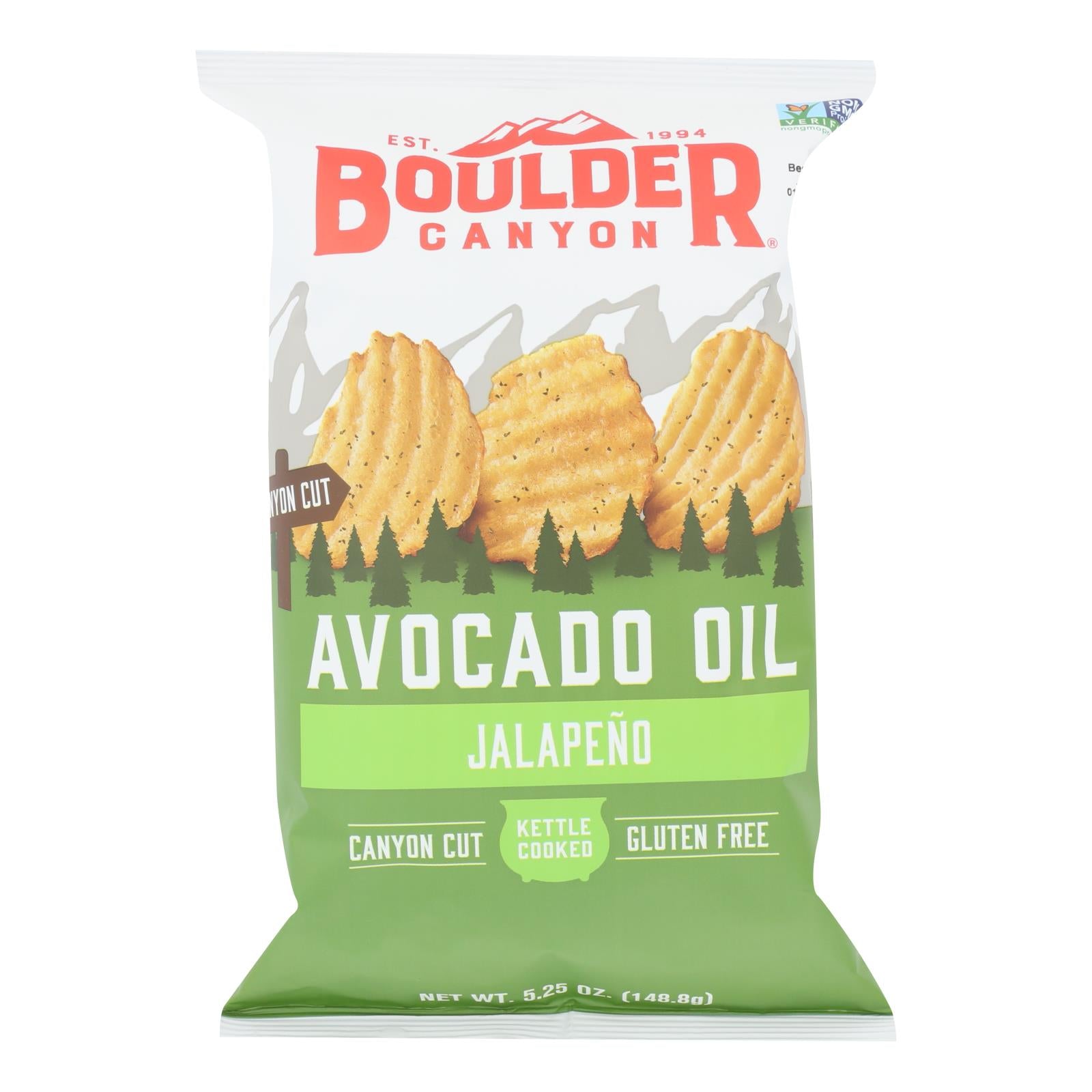 Boulder Canyon - Kettle Chips - Avocado Oil Jalapeno - Case Of 12 - 5.25 Oz. - GreatEagleInc