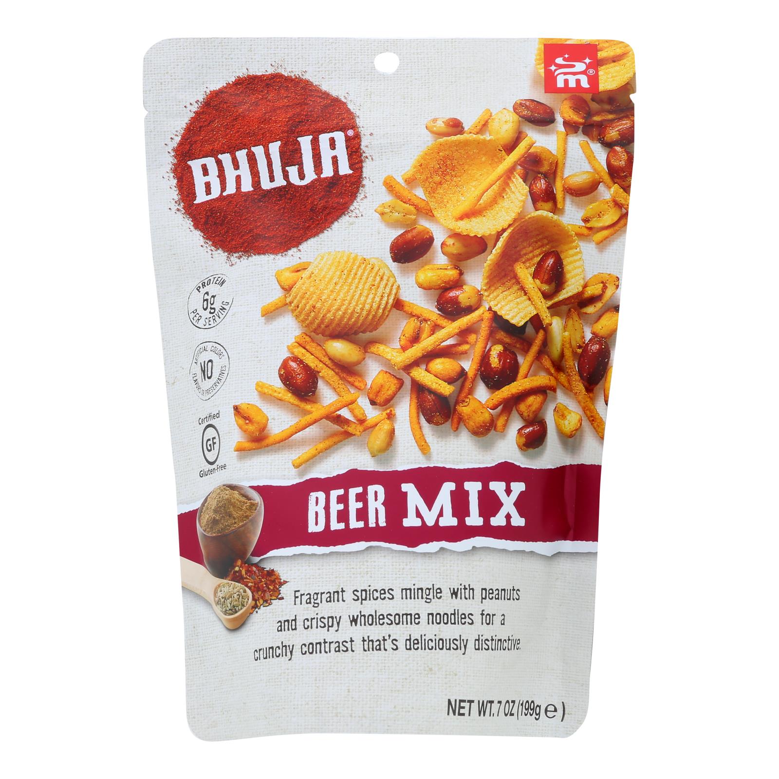 Bhuja Snacks Beer Mix - Case Of 6 - 7 Oz - GreatEagleInc