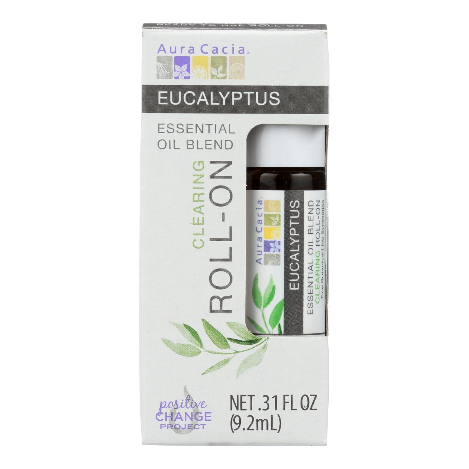 Aura Cacia - Roll On Essential Oil - Eucalyptus - Case Of 4 - .31 Oz - GreatEagleInc