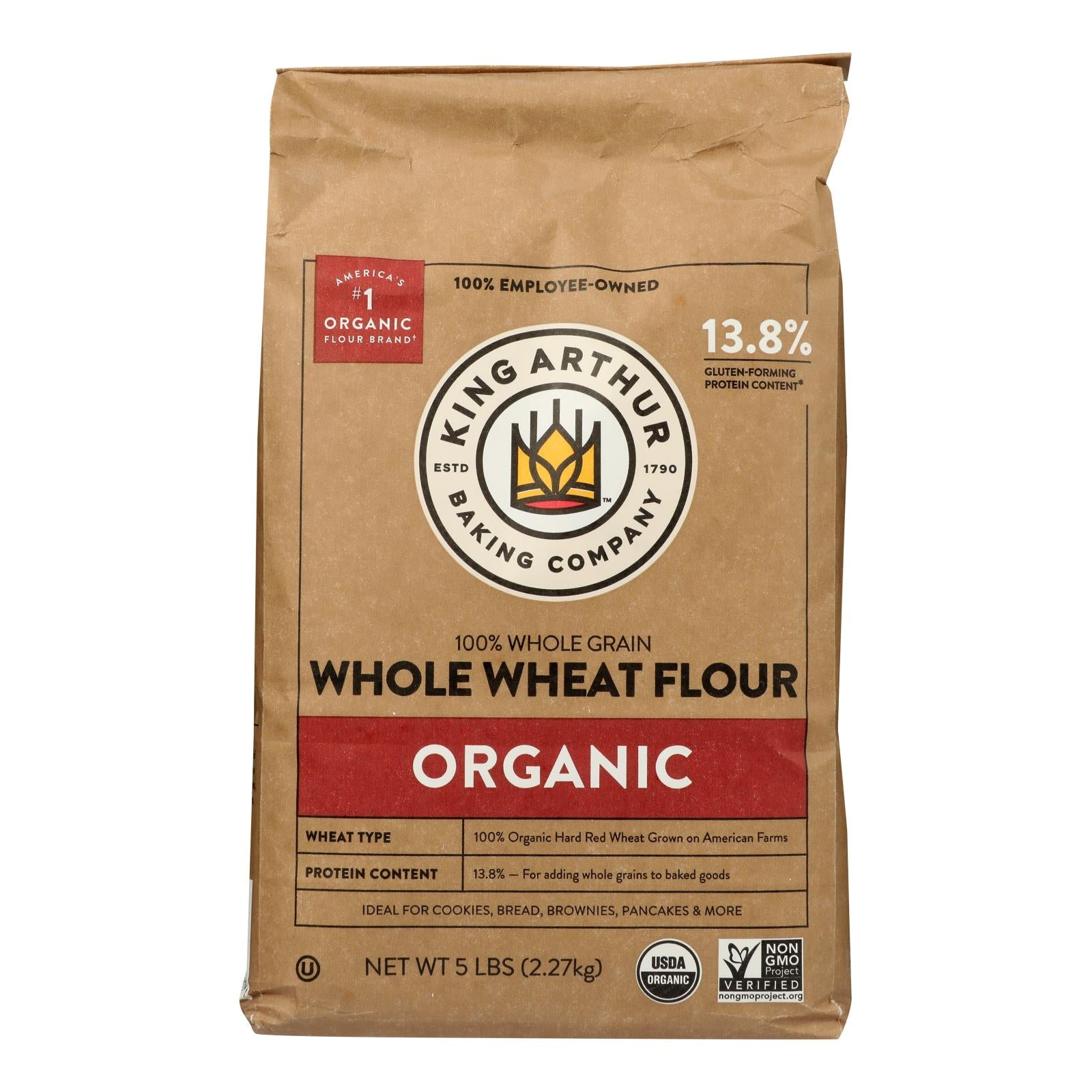 King Arthur Whole Wheat Flour  - Case Of 6 - 5 # - GreatEagleInc
