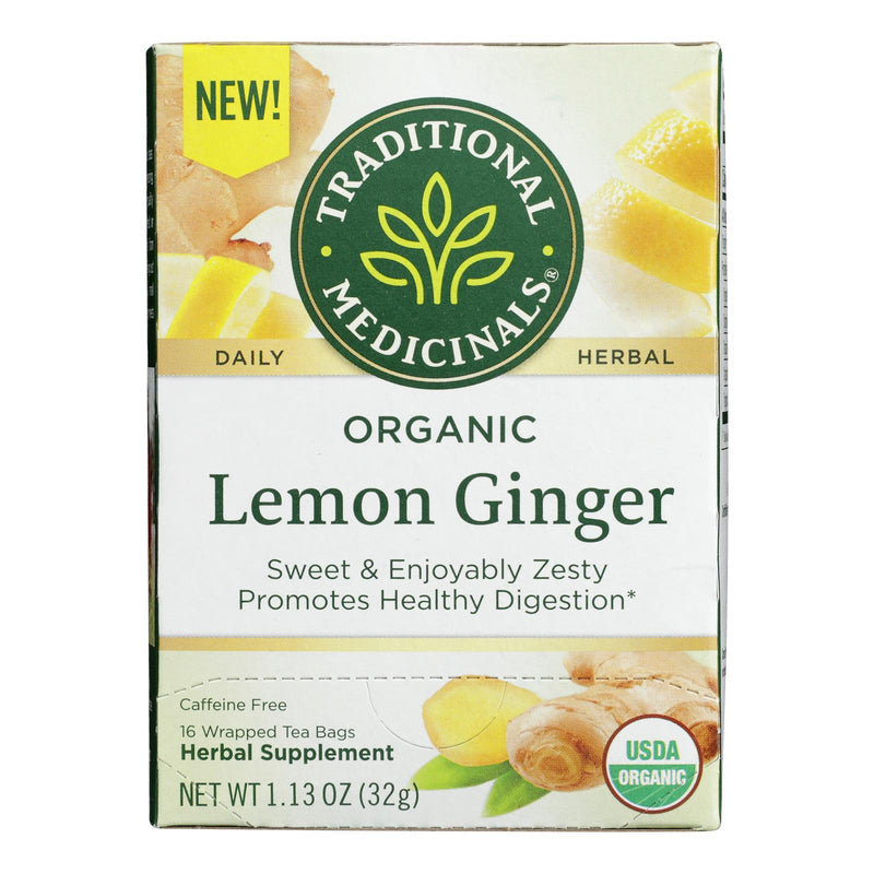 Traditional Medicinals - Herb Tea Lemon Ginger - Case Of 6-16 Bag - GreatEagleInc