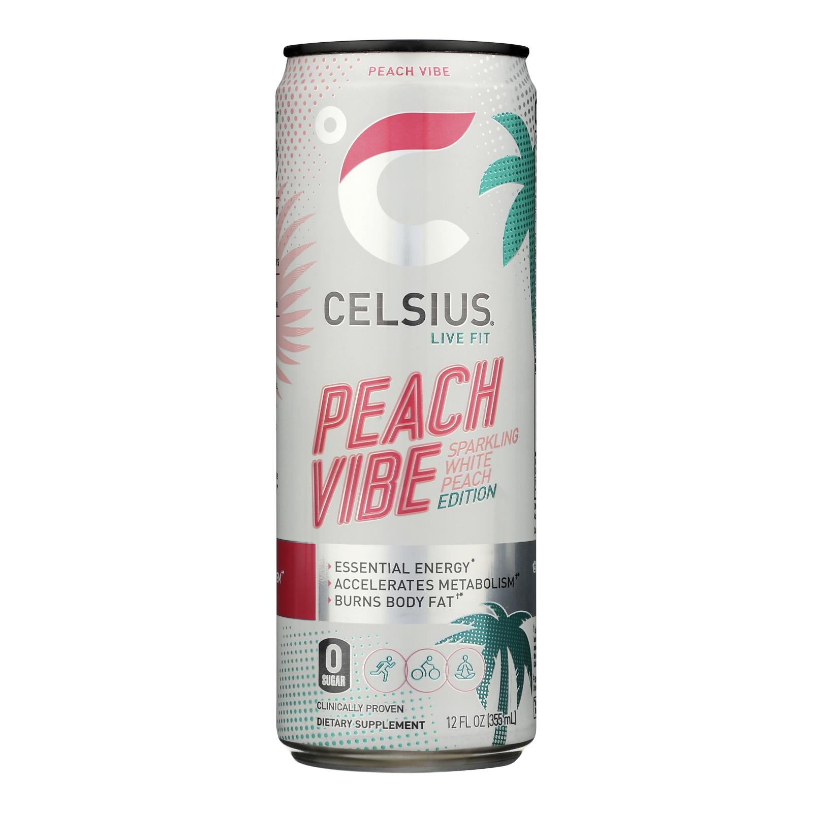 Celsius - Drink Sparkling Peach Vibe - Case Of 12-12 Fz - Home & Garden