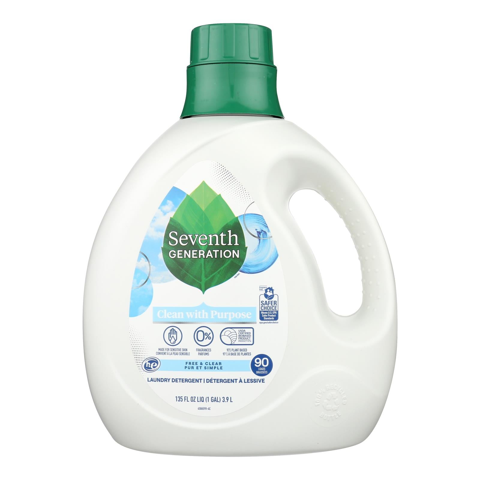 Seventh Generation - Liquid Laundry Free And Clear - Case Of 4-135 Fz - GreatEagleInc