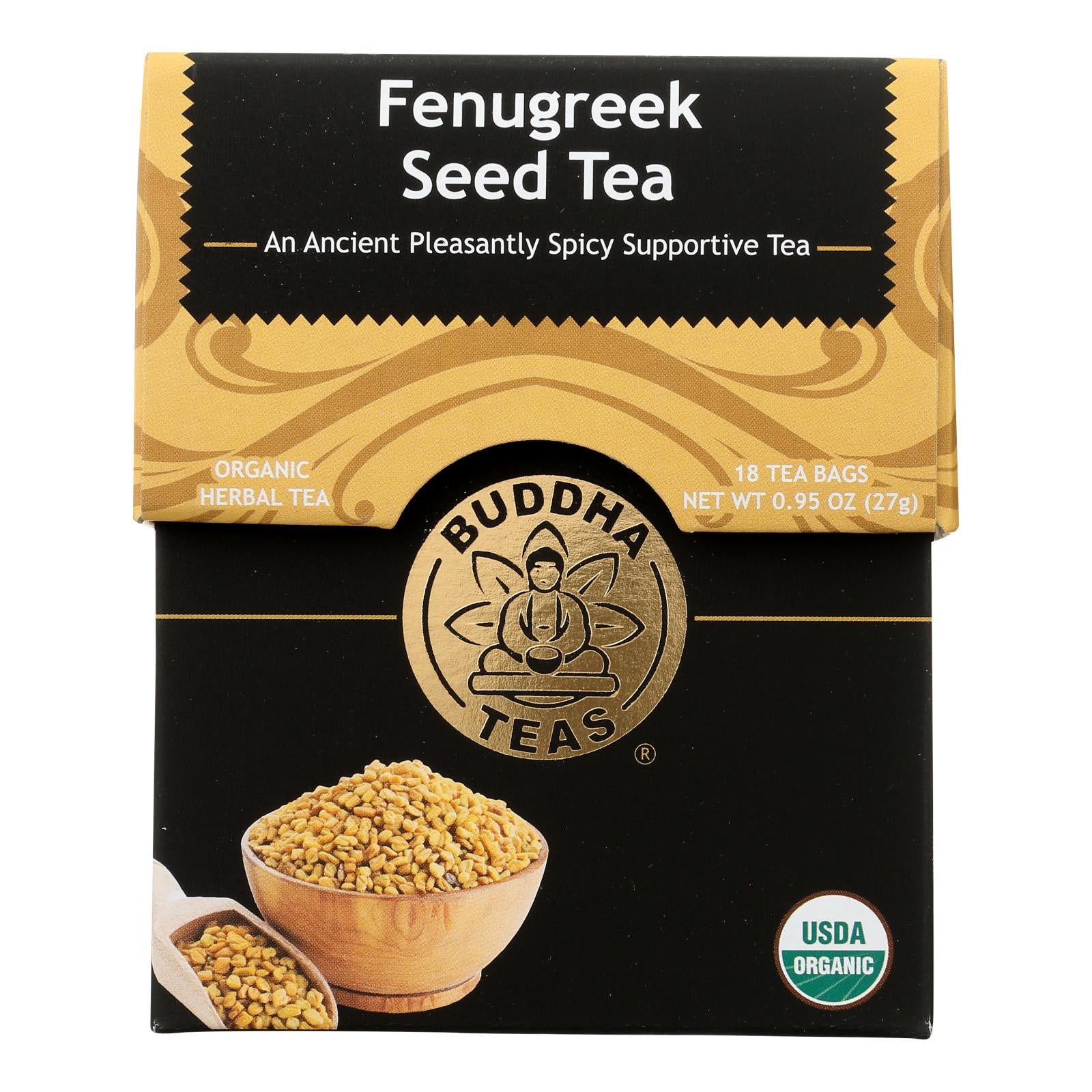 Buddha Teas - Organic Tea - Fenugreek - Case Of 6 - 18 Count - GreatEagleInc