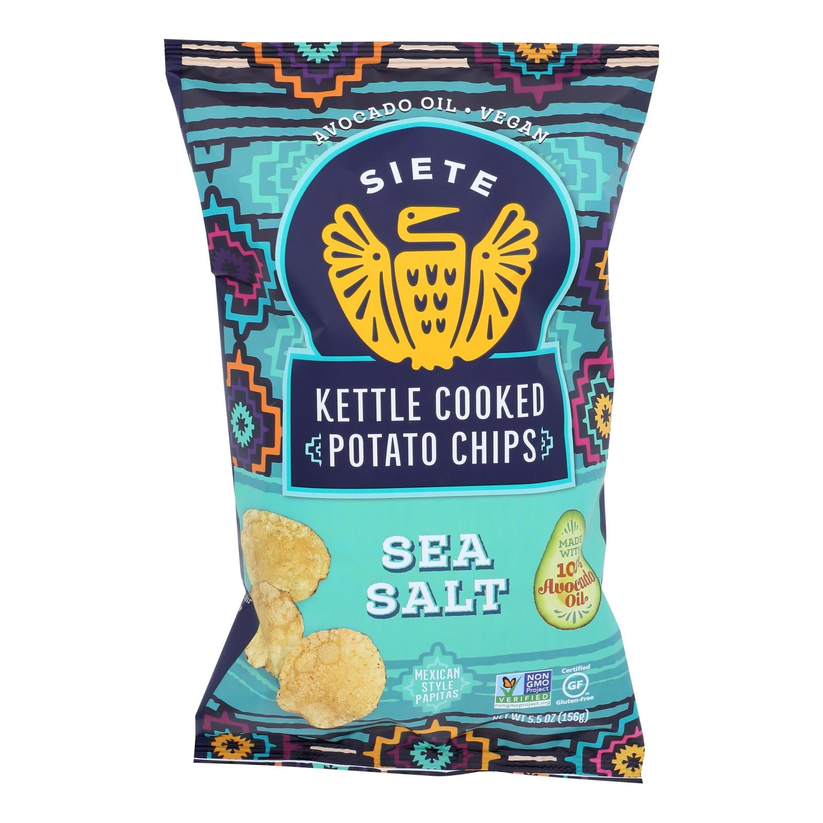 Siete - Kettle Chip Sea Salt - Case Of 6-5.5 Oz - GreatEagleInc