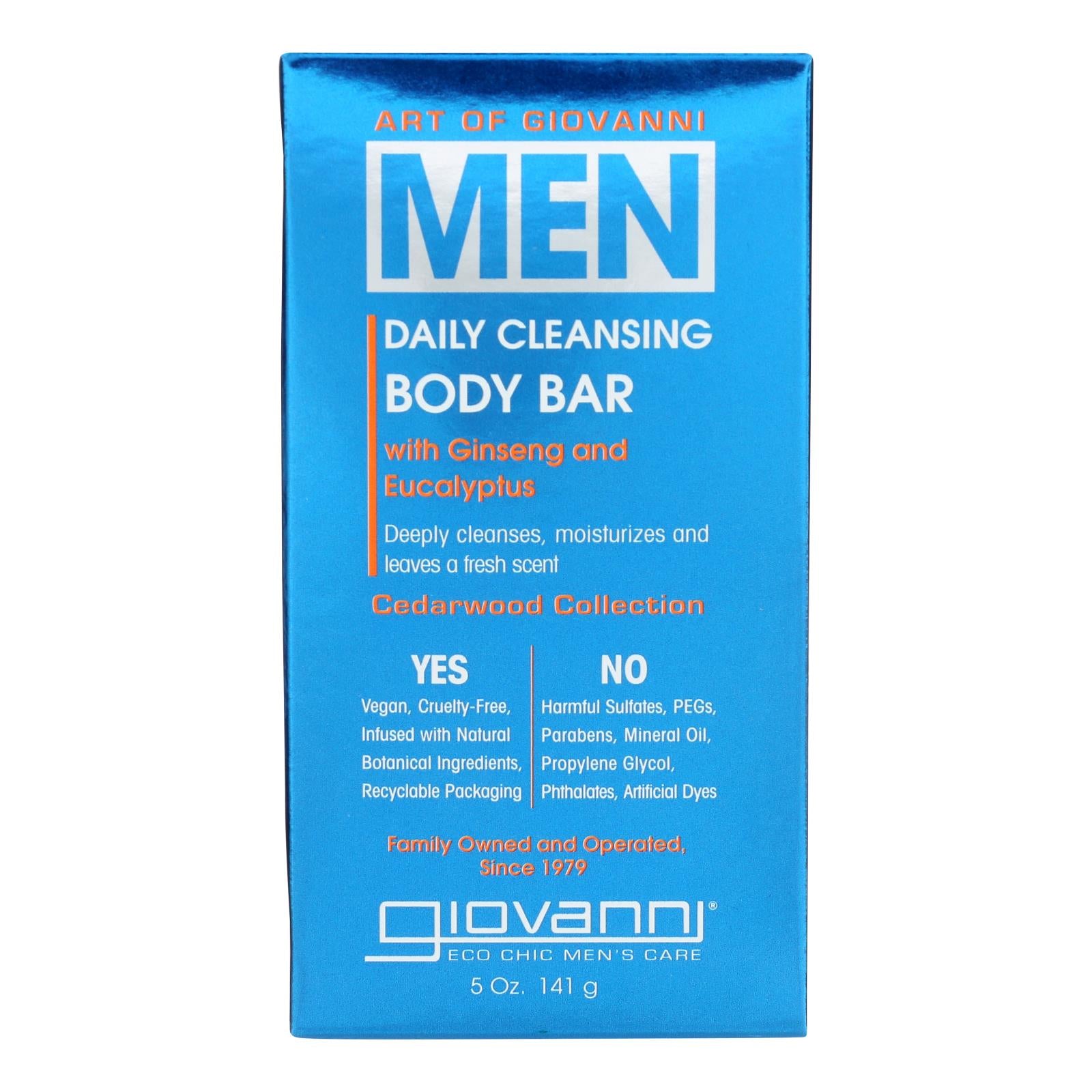 Giovanni Hair Care Products - Clns Body Bar Men Cdrwd - 1 Each-5 Oz - GreatEagleInc