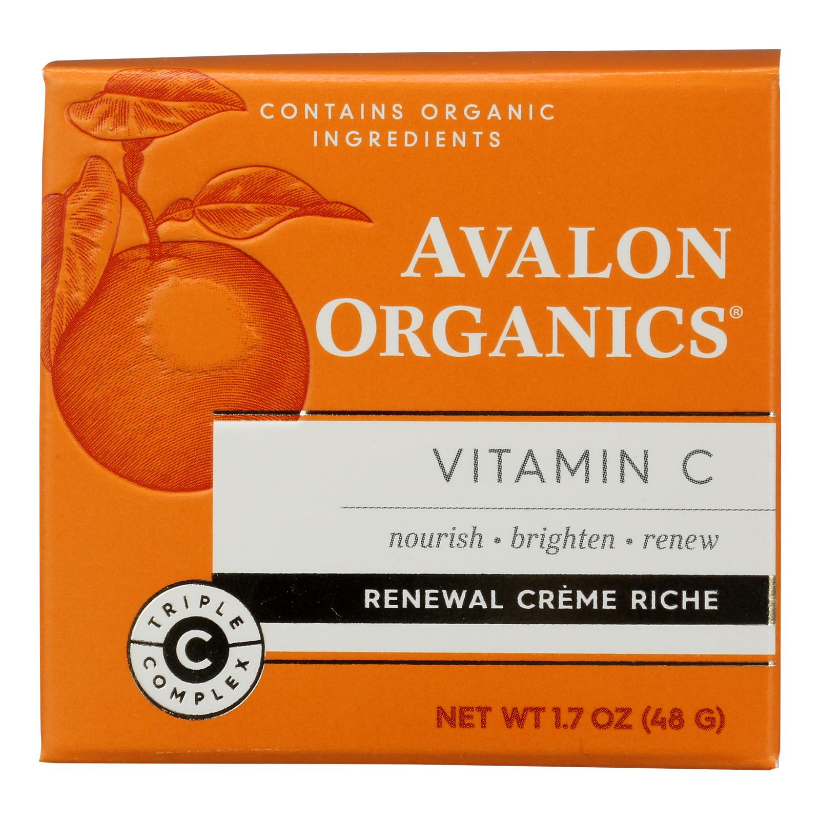 Avalon Organics - Face Creme Vit/c Rnew Rch - 1 Each-1.7 Oz - GreatEagleInc