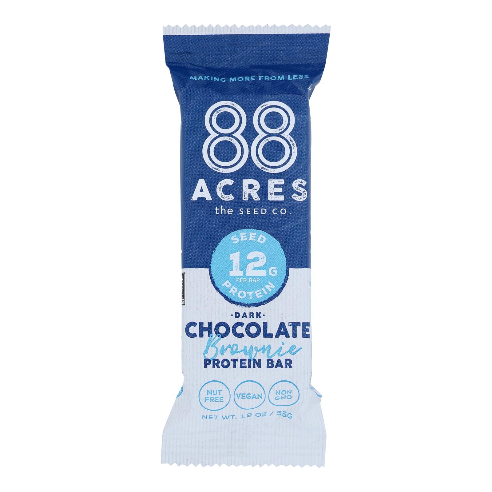88 Acres - Protein Bar Dark Chocolate Brownie - Case Of 9-1.9 Oz - Home & Garden
