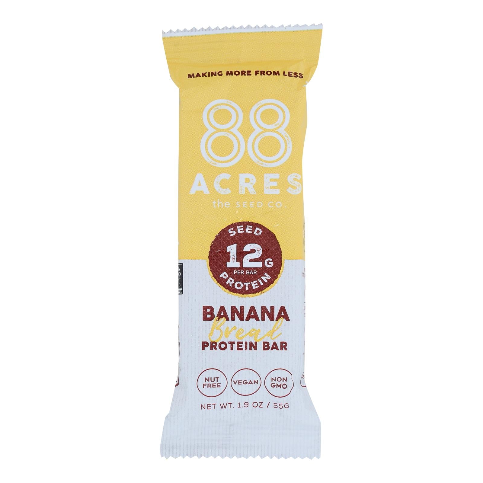 88 Acres - Protein Bar Banana Bread - Case Of 9-1.9 Oz - GreatEagleInc