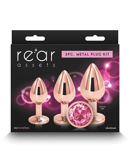 Rear Assets Pink Gem Anal Trainer Kit - Rose Gold - GreatEagleInc
