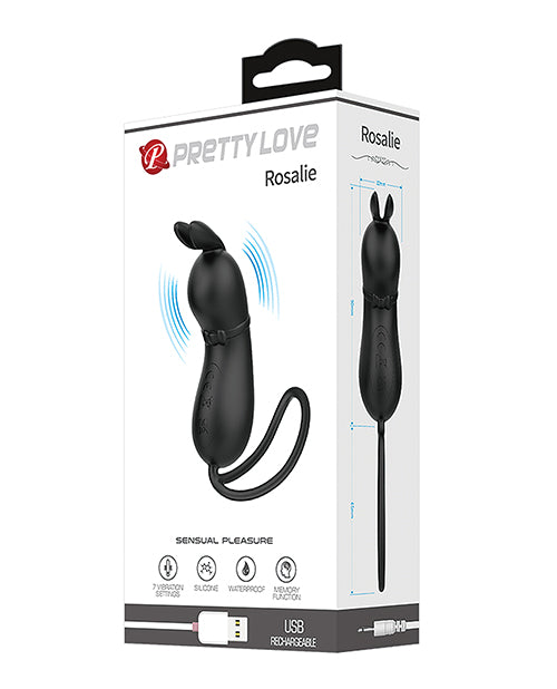 Pretty Love Rosalie Tethered Clit Stim - Black Default Title