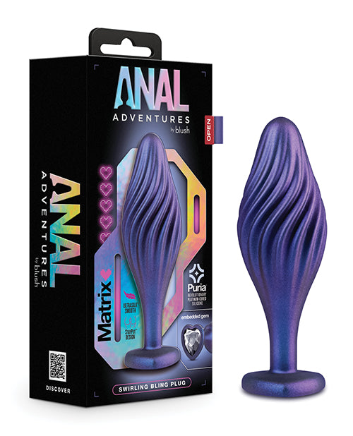 Blush Anal Adventures Matrix Swirling Bling Plug - Sapphire Default Title