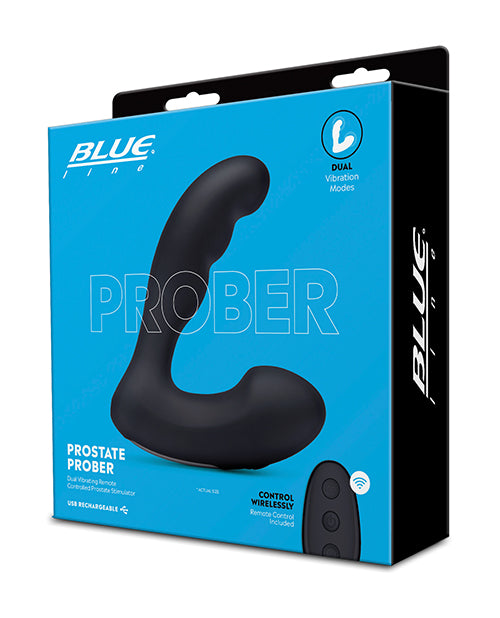 Blue Line Vibrating Prostate Prober W/remote - Black - GreatEagleInc