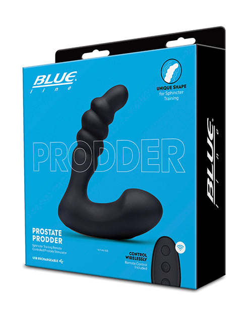 Blue Line Vibrating Prostate Prodder W/remote - Black - GreatEagleInc