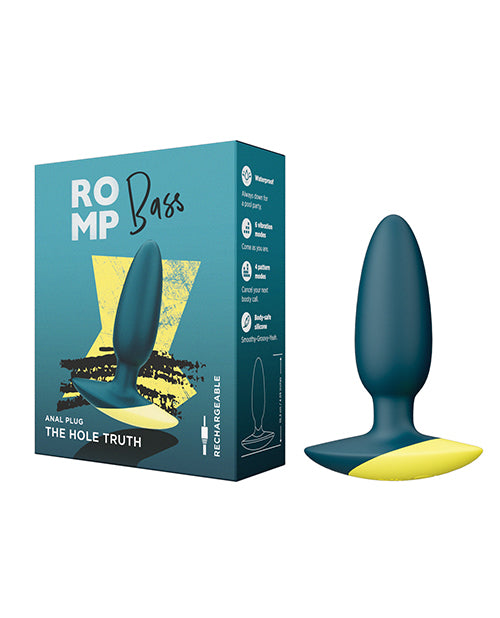 Romp Bass Vibrating Anal Plug - Teal - GreatEagleInc