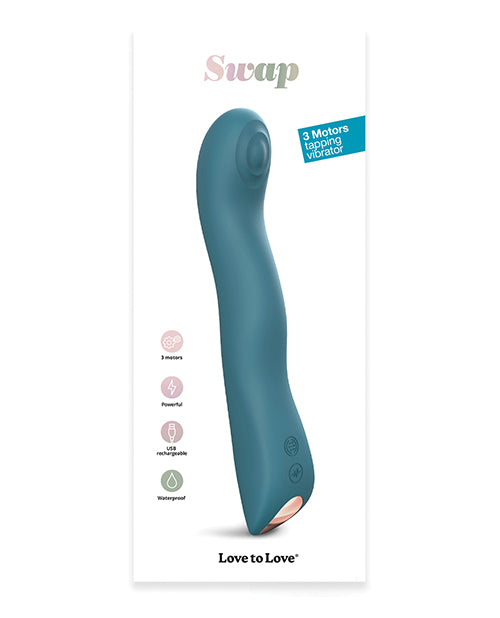 Love To Love Swap Tapping Vibrator - Teal Me - GreatEagleInc