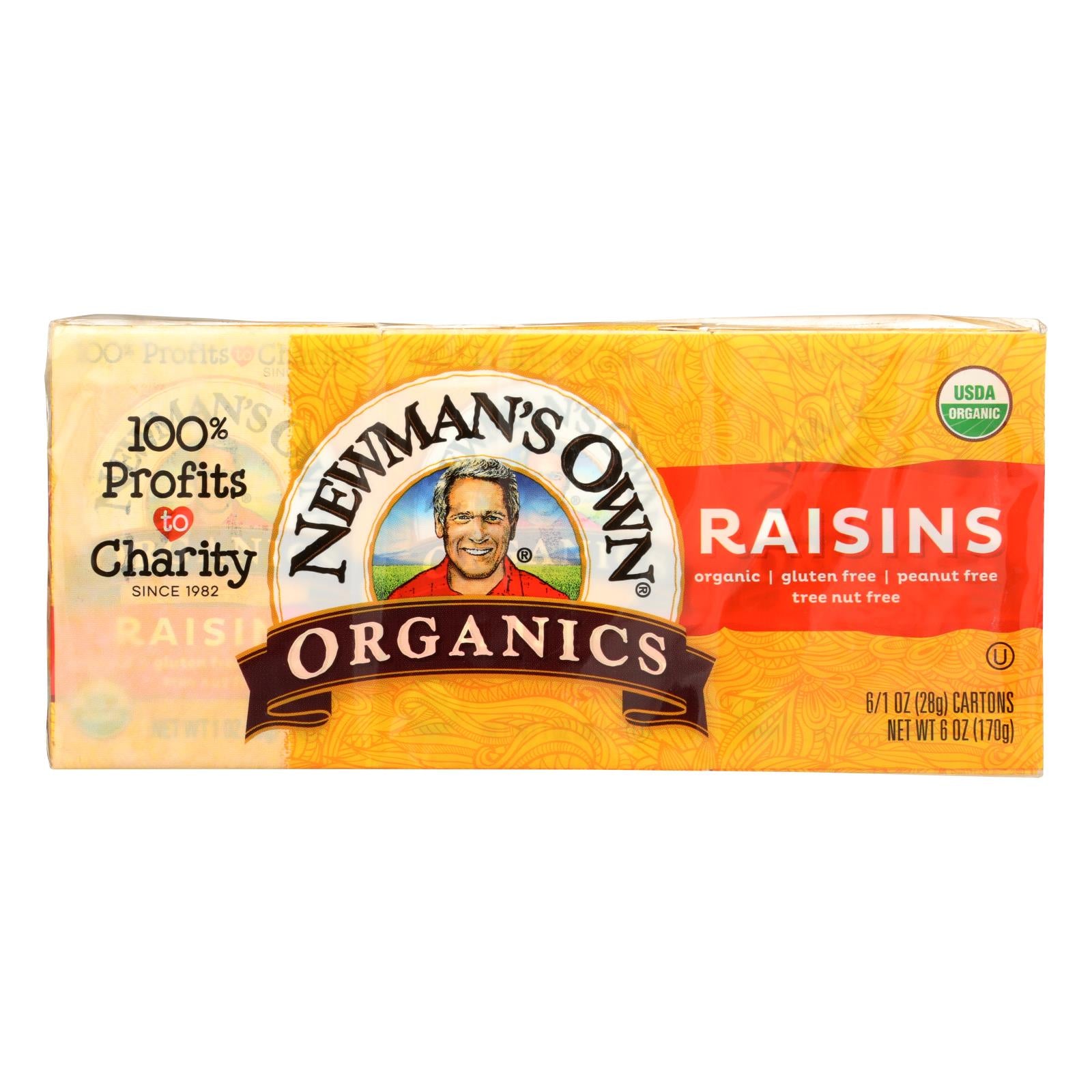 Newman's Own Organics Raisins  - Case Of 12 - 6/1.0 Oz - GreatEagleInc