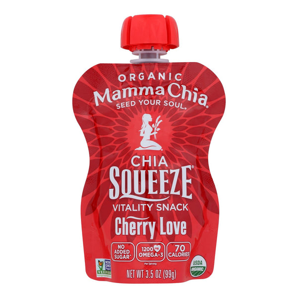 Mamma Chia Organic Chia Squeeze - Cherry Beet - Case Of 16 - 3.5 Oz - Eco-Friendly Home & Grocery
