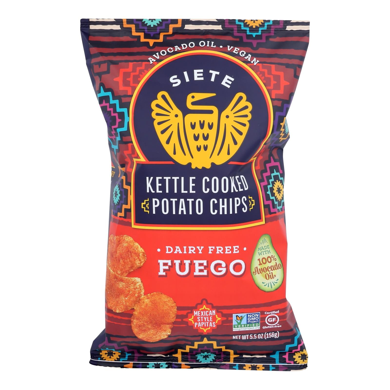 Siete - Kettle Chip Fuego - Case Of 6-5.5 Oz - GreatEagleInc