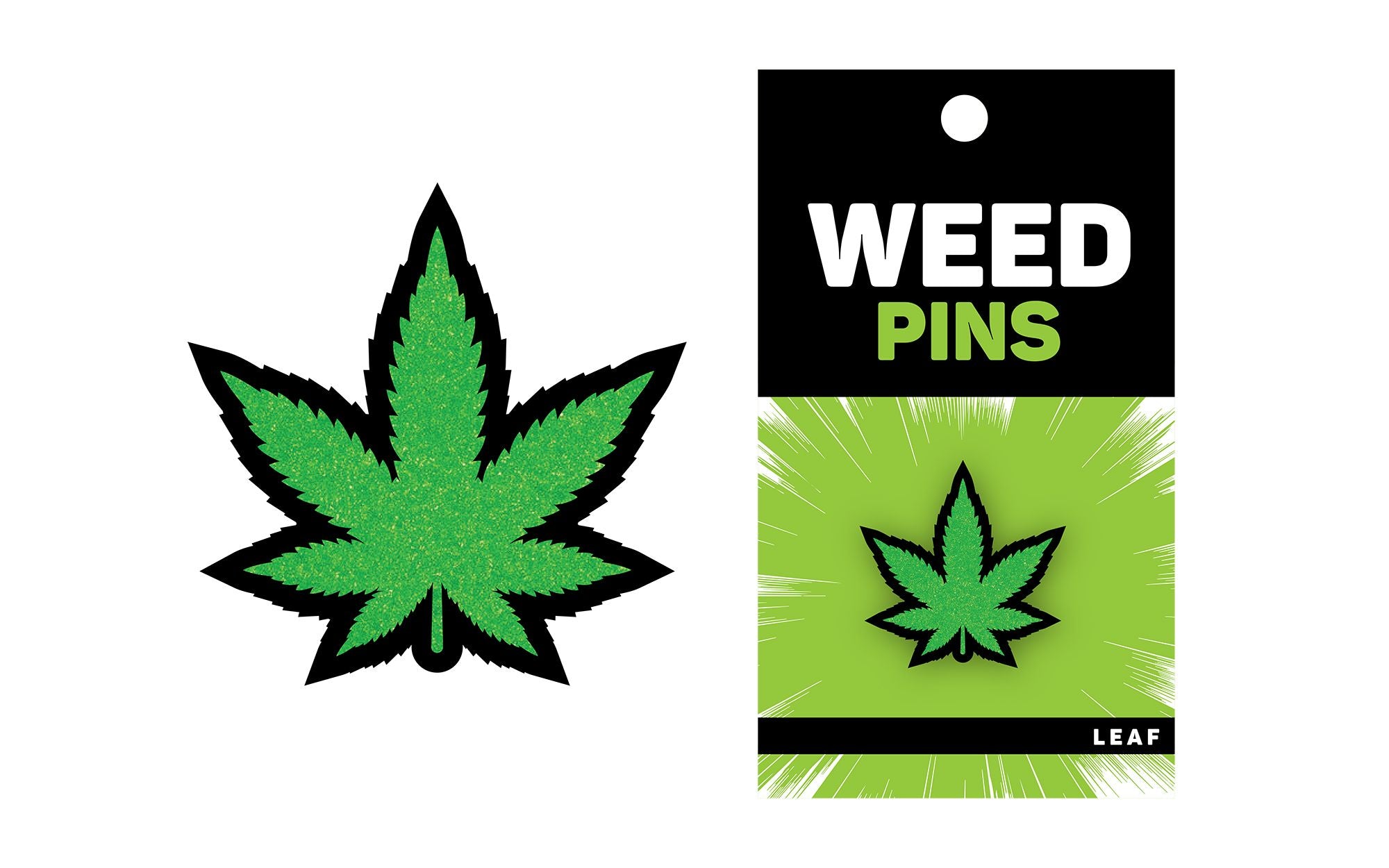 Green Glitter Leaf Pin Default Title